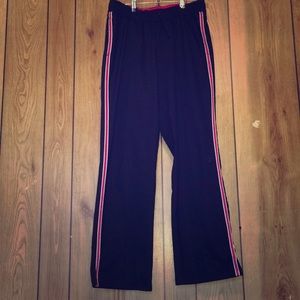 Pink stripe track pants
